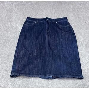 Zara Skirt Women’s Blue Denim Pockets Size 8 Dark Wash